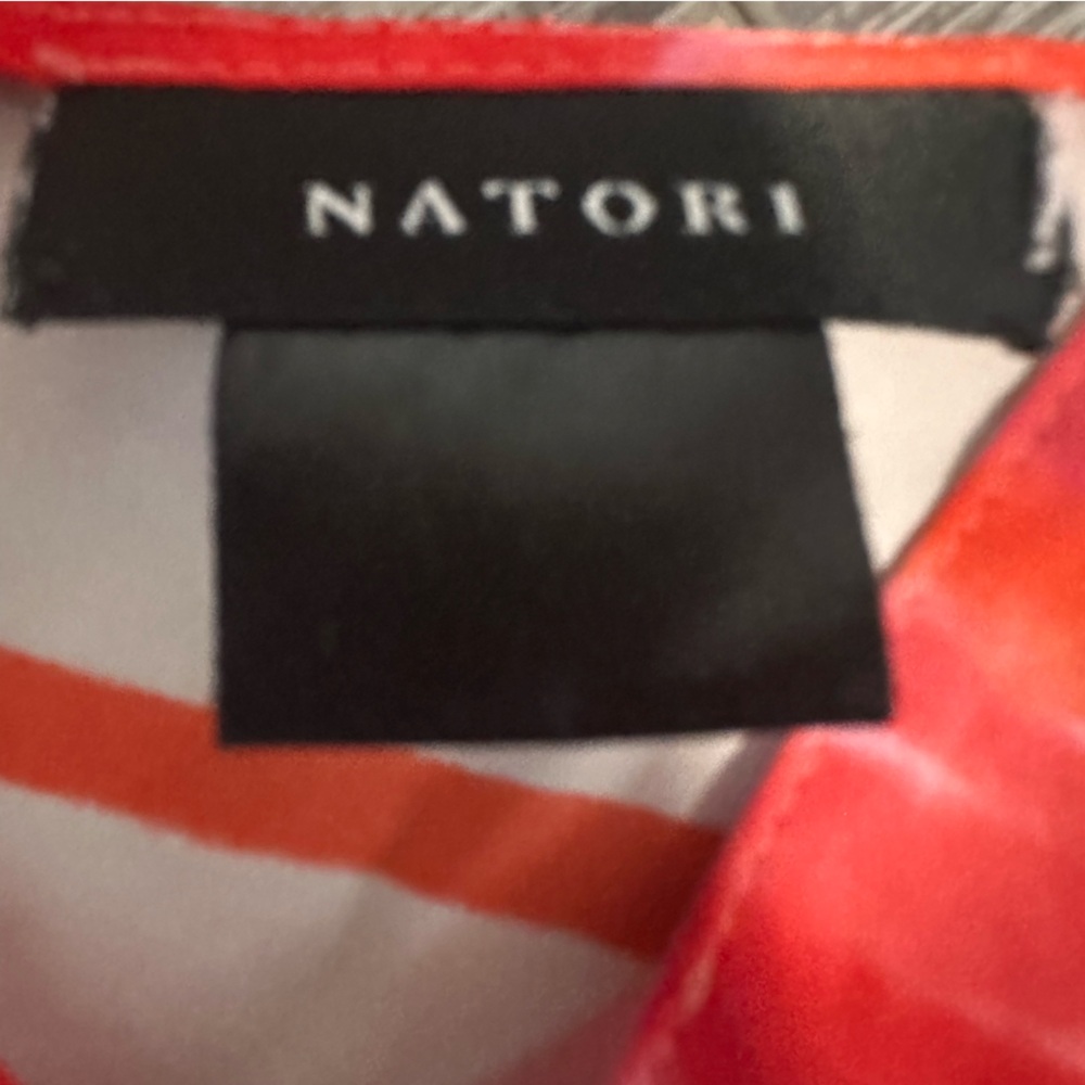 Natori Vibrant Floral Silky Slip Dress in Red & Pink - Picture 4 of 4